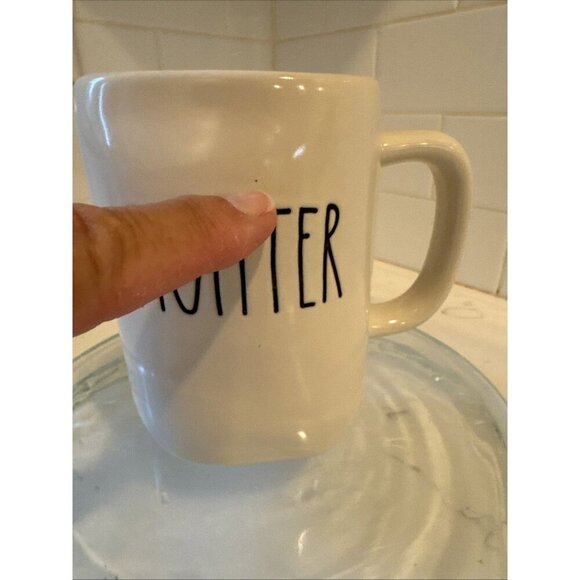 FIGHTER White Coffee Mug by Magenta. Rae Dunn Artisan Collection Design. - Picture 2 of 10